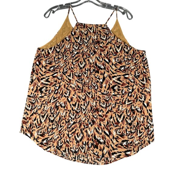 LOFT Outlet Womens M Brown V-Neck Spaghetti Strap Pullover Round Hem Tank Top - Picture 7 of 8